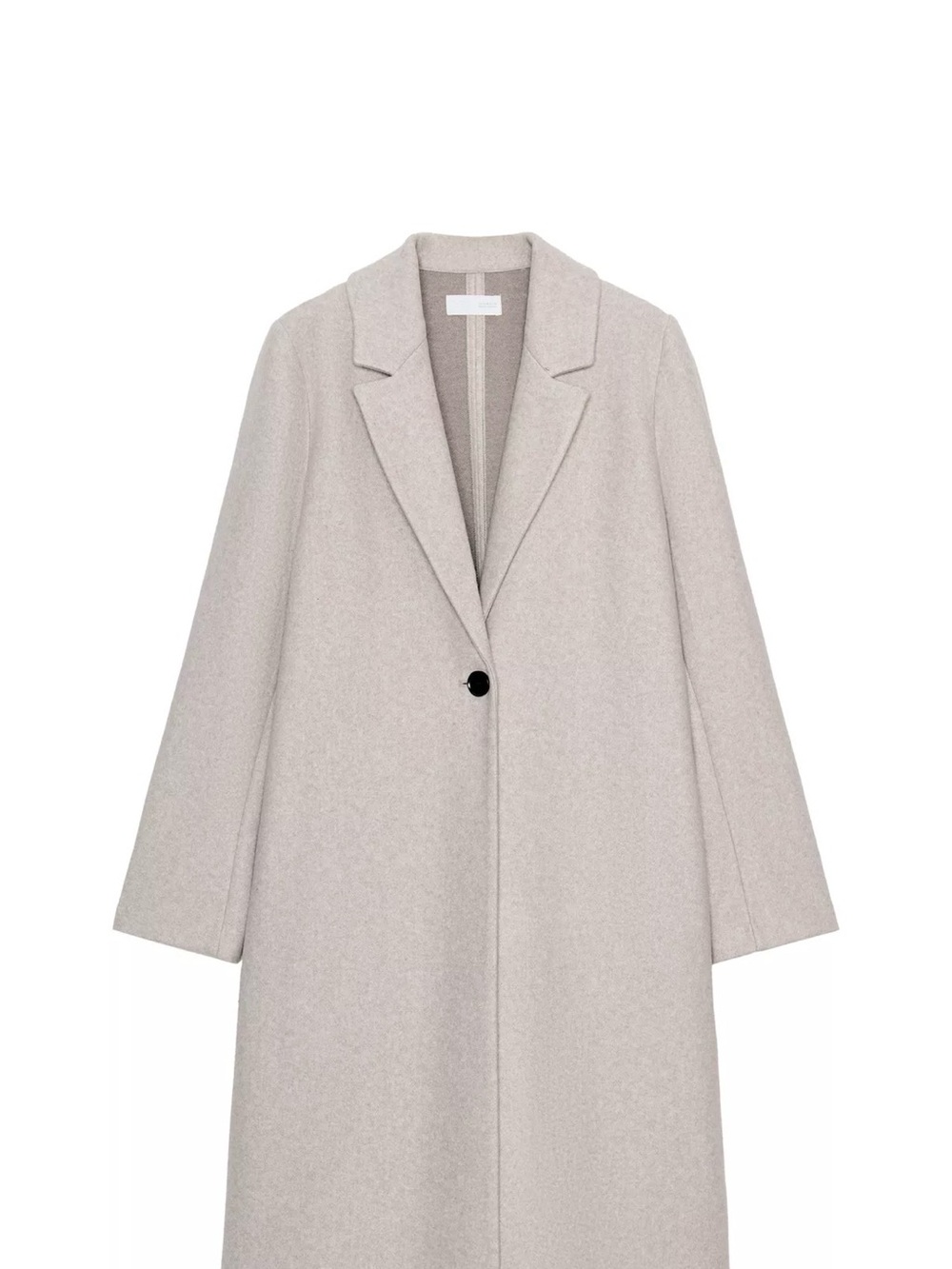 Zara Single-Button Soft Coat in Beige